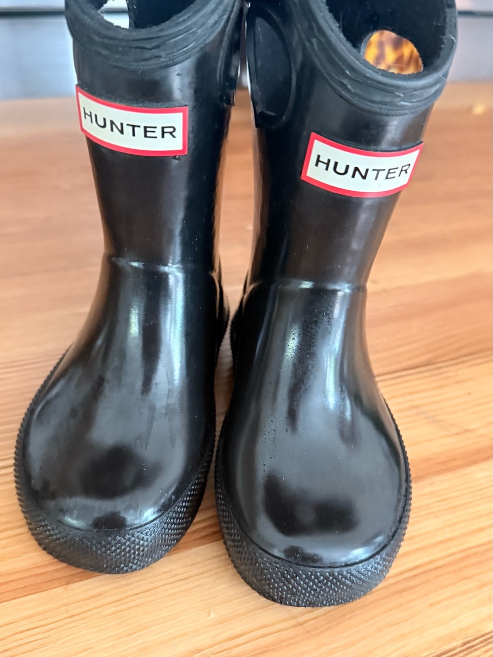 Hunter Kids Black Gloss Rain Boots
